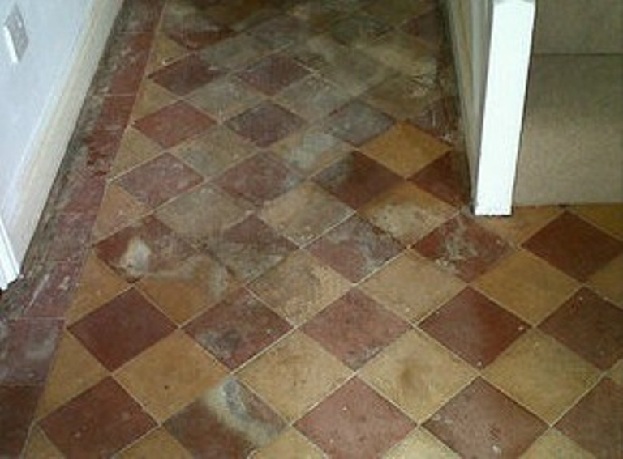 Victorian Hallway Floor Tiles Before Cleaning Norwich