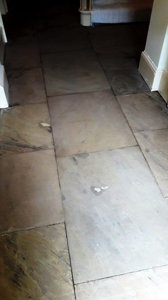 Yorkstone Hallway Restoration Carbrooke Stone Surface After Deep Cleaning