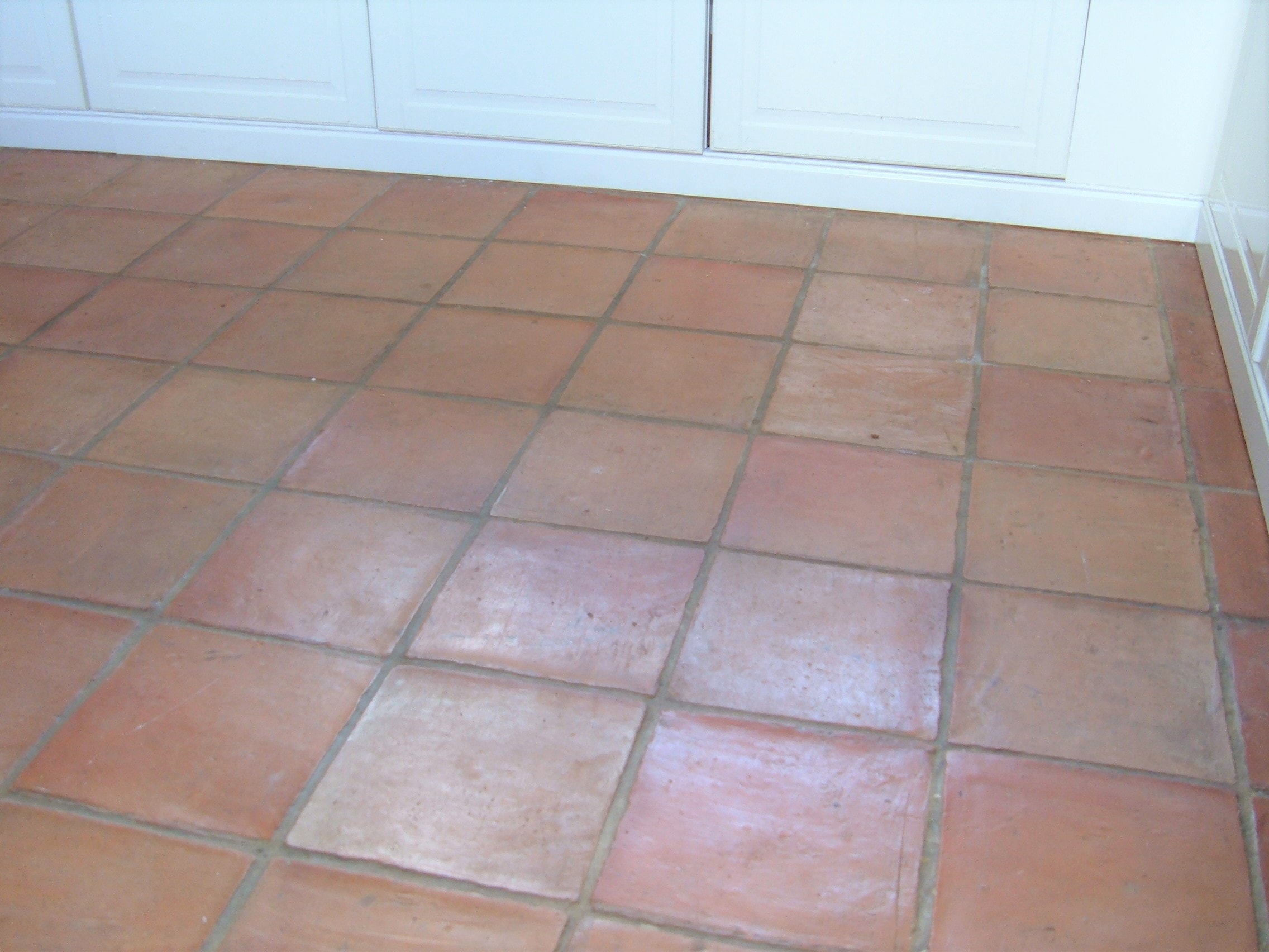 Terracotta Tiled Kitchen Floor Before Cleaning Hales