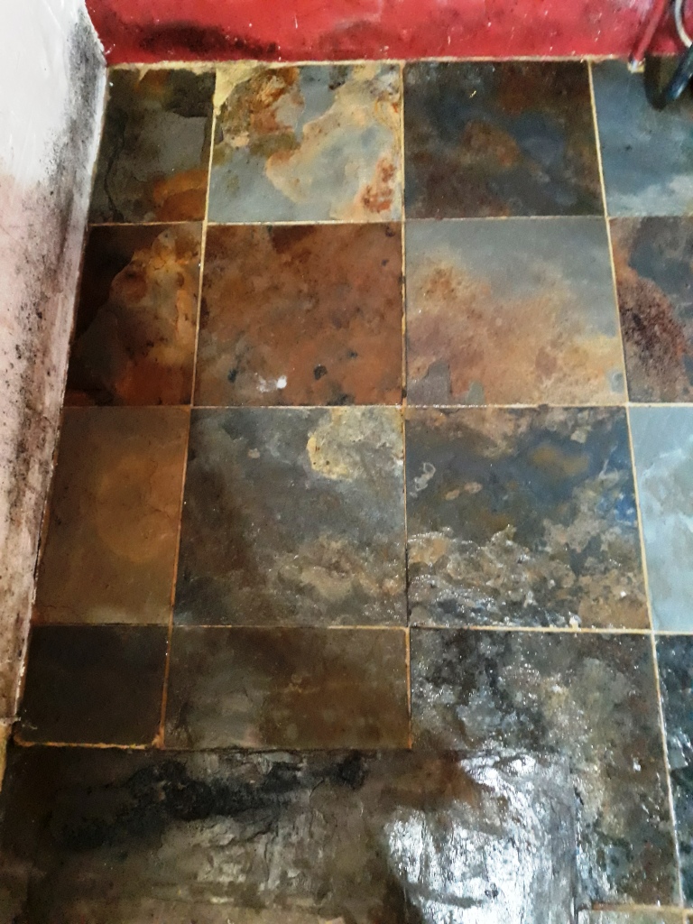 Riven Chinese Slate Floor After Cleaning Shipdham