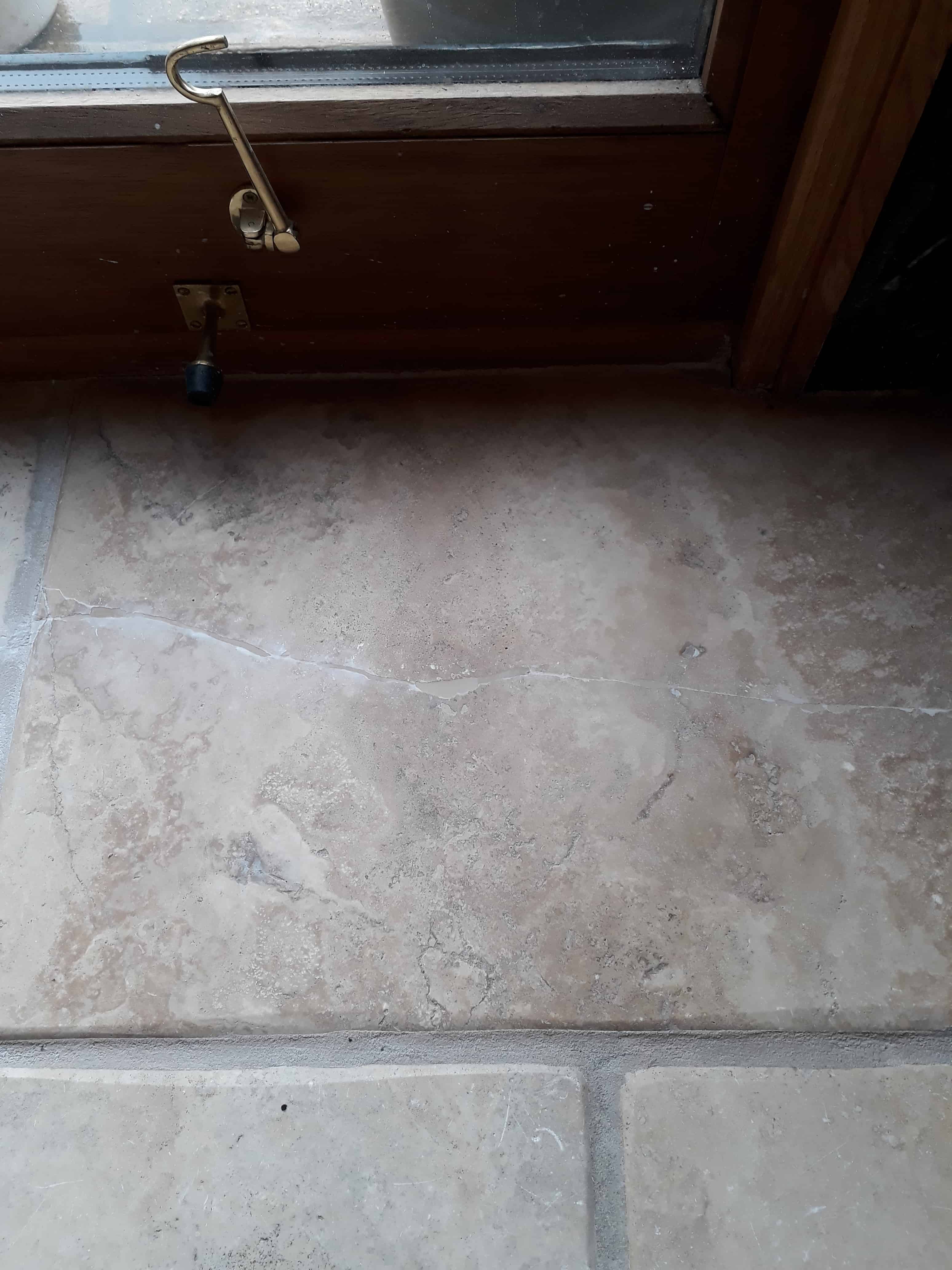 Travertine Floor in Attleborough Crack Repaired