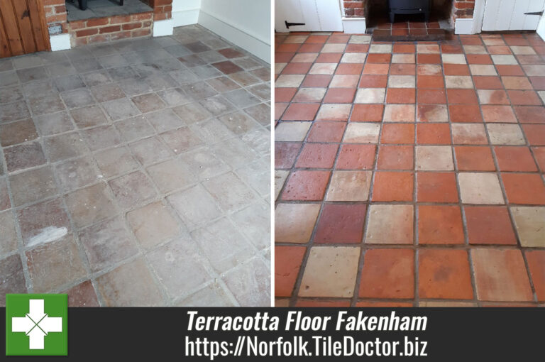 Terracotta Pamment Floor Deep Cleaned And Sealed At South Creake