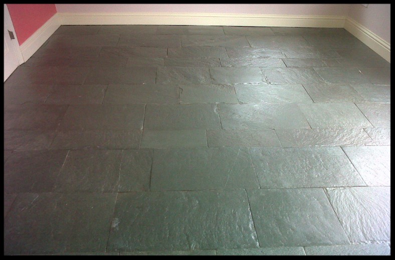 Slate Tiled Floor in Wreningham During Sealing