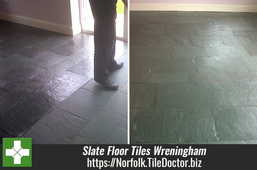 Renovating Reclaimed Slate Floor Tiles in Wreningham