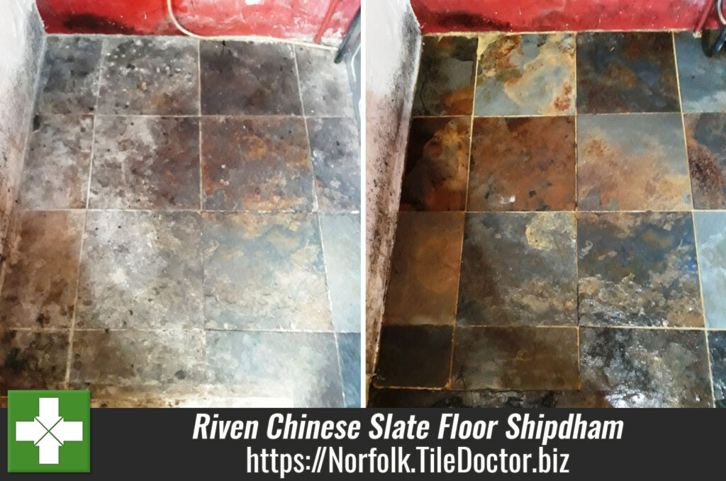 Renovating a Water Damaged Riven Chinese Slate Floor in Shipdham