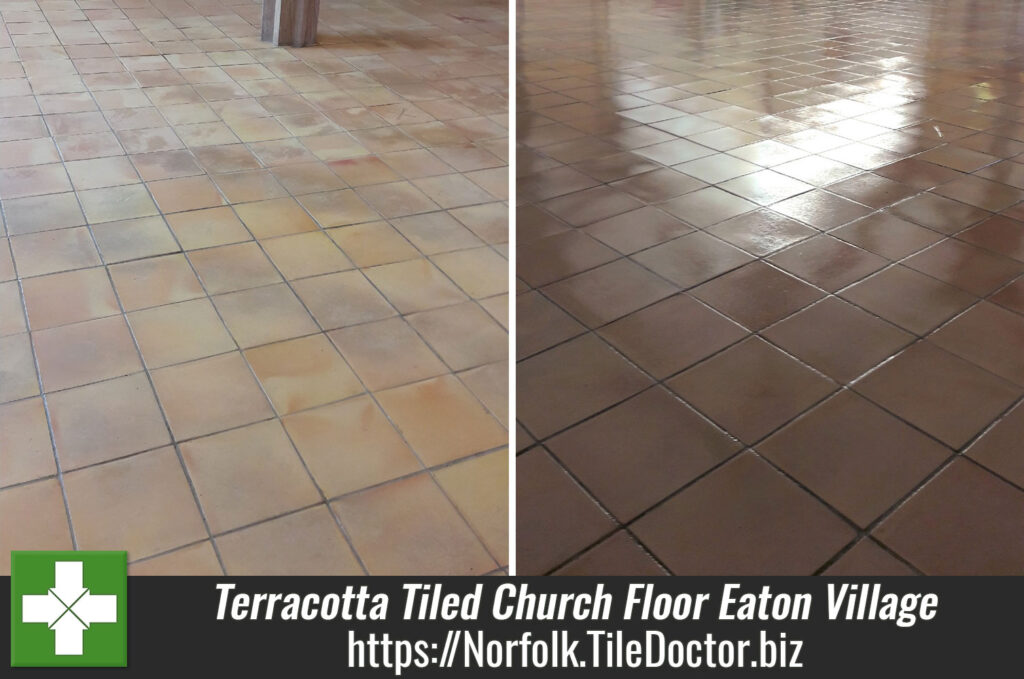 Terracotta Tiled Church Floor Renovated in Eaton Village