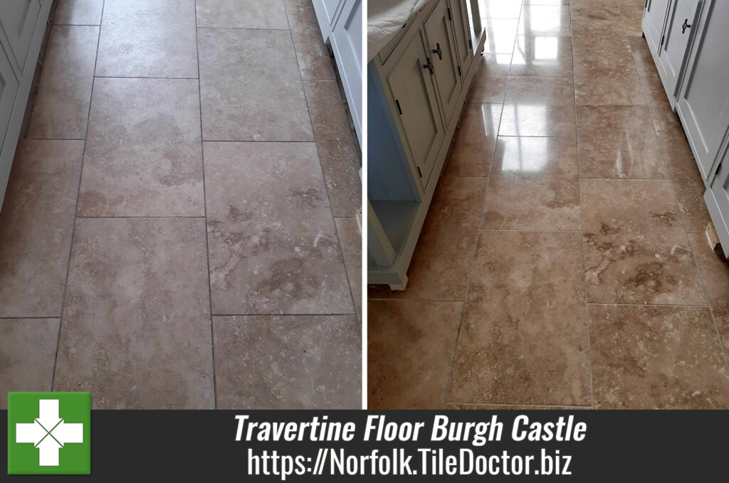 Travertine Kitchen Floor Face Lift Burgh Castle Great Yarmouth