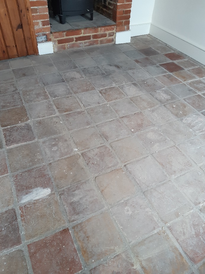 Terracotta Tiled Floor Before Cleaning Ostrich Inn South Creake Fakenham