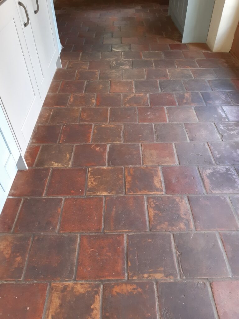 Reclaimed Pamment Floor Before Cleaning Gissing