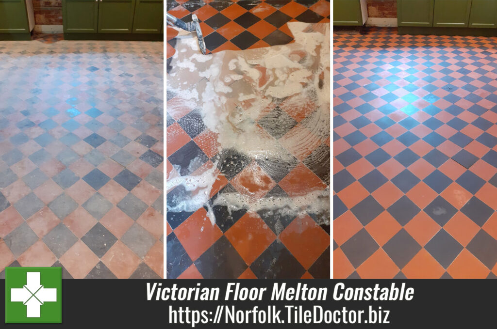 Diamond Pattern Victorian Tiled Floor Restoration Melton Constable