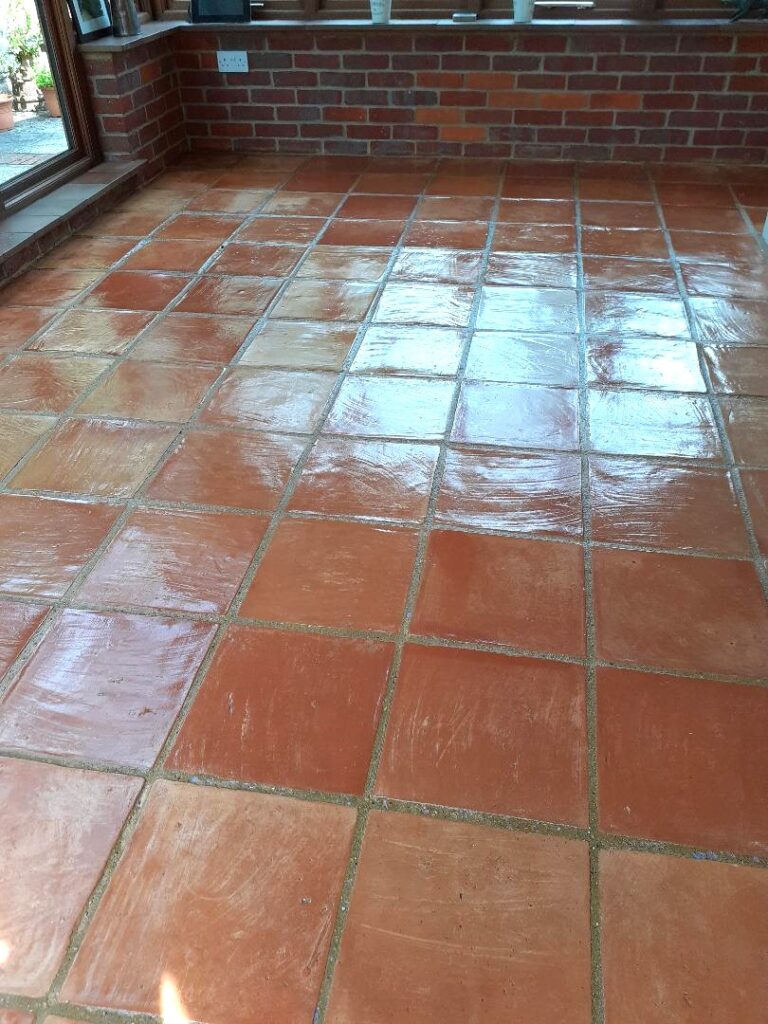 Terracotta Tiled Floor After Cleaning Sealing Ashmanhaugh