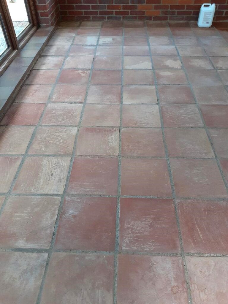 Terracotta Tiled Floor Before Cleaning Ashmanhaugh