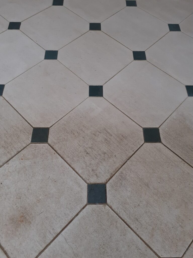 Limestone and Slate Floor During Cleaning in Docking