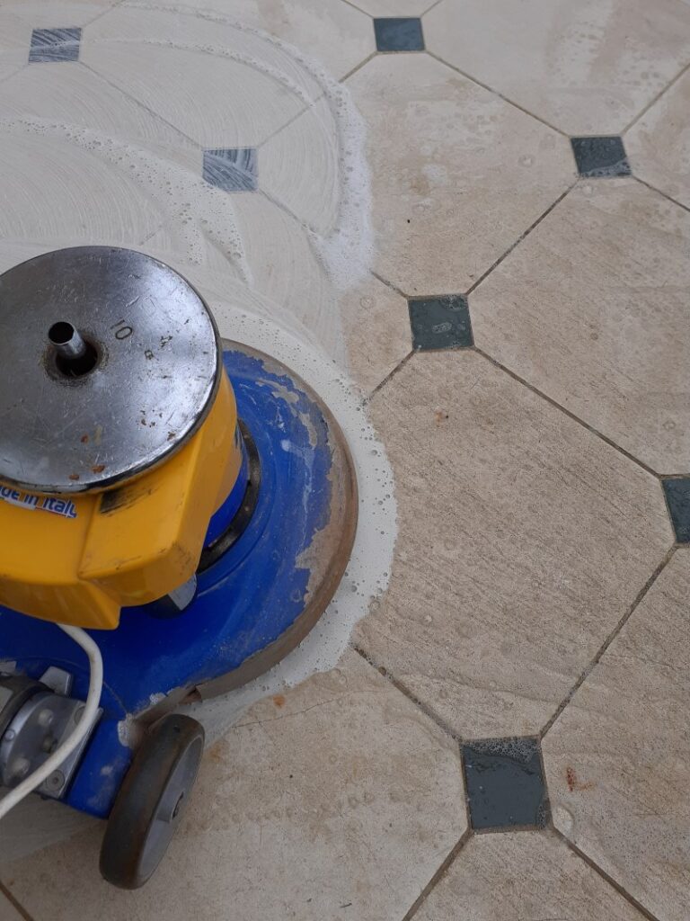 Limestone and Slate Floor During Milling in Docking