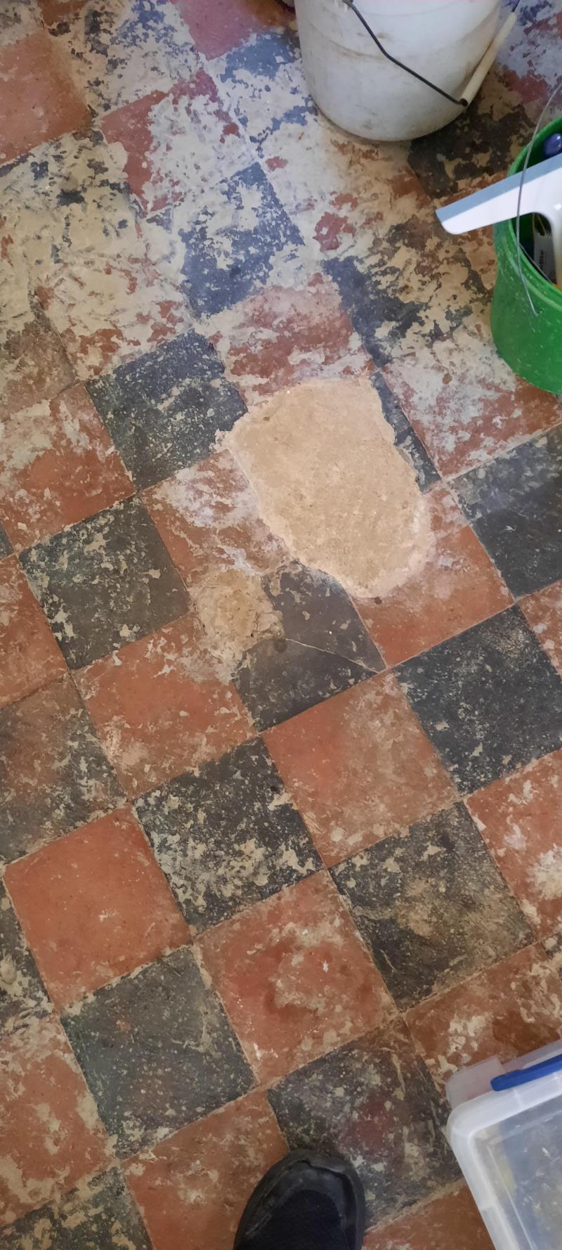 Victorian School House Floor Before Cleaning Cement Infill Potter Heigham