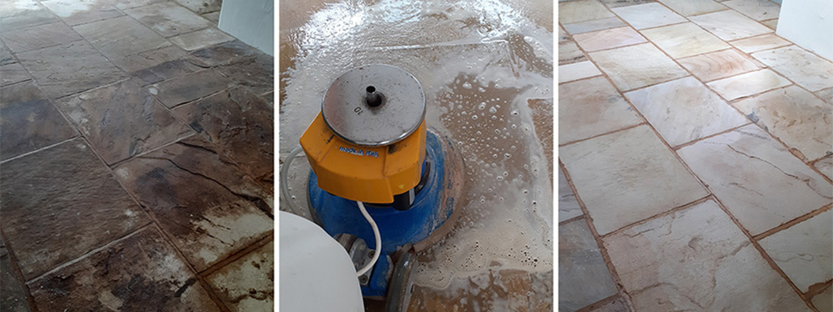 Dirty Riven Sandstone Floor Rescued in Rocklands