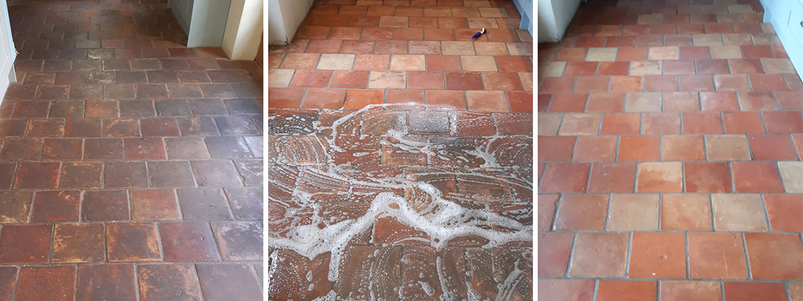 Reclaimed Pamment Tiled Floor Restored in Gissing