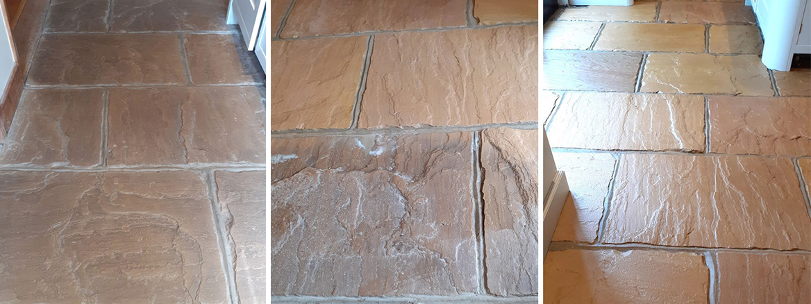 Riven Sandstone Floor Renovated in Ingham