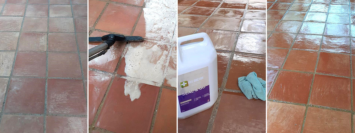 Terracotta Tiled Conservatory Floor Cleaned and Sealed in Ashmanhaugh Wroxham